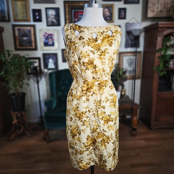 Vintage 1960s House of Lords Floral Silk Dress & Bolero Retro Autumn Fall Set - Picture 4 of 7